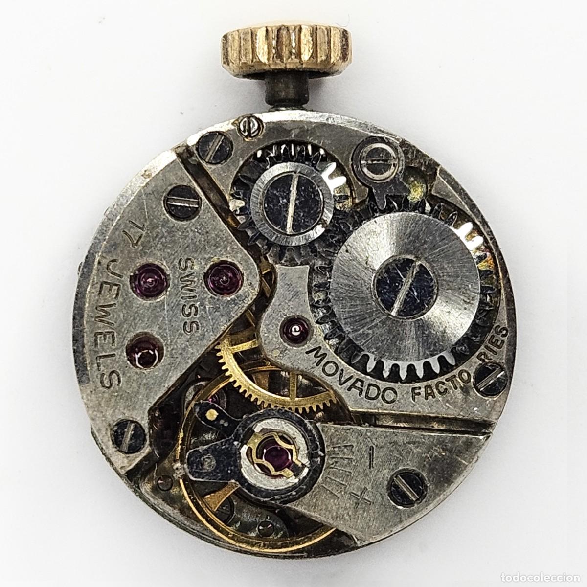 Recambios de relojes: MAQUINARIA RELOJ-MOVADO-7-FACTORIES-ESFERA-AGUJAS-TIJA-CORONA-17 JEWELS-SWITZERLAND-CALIBRE