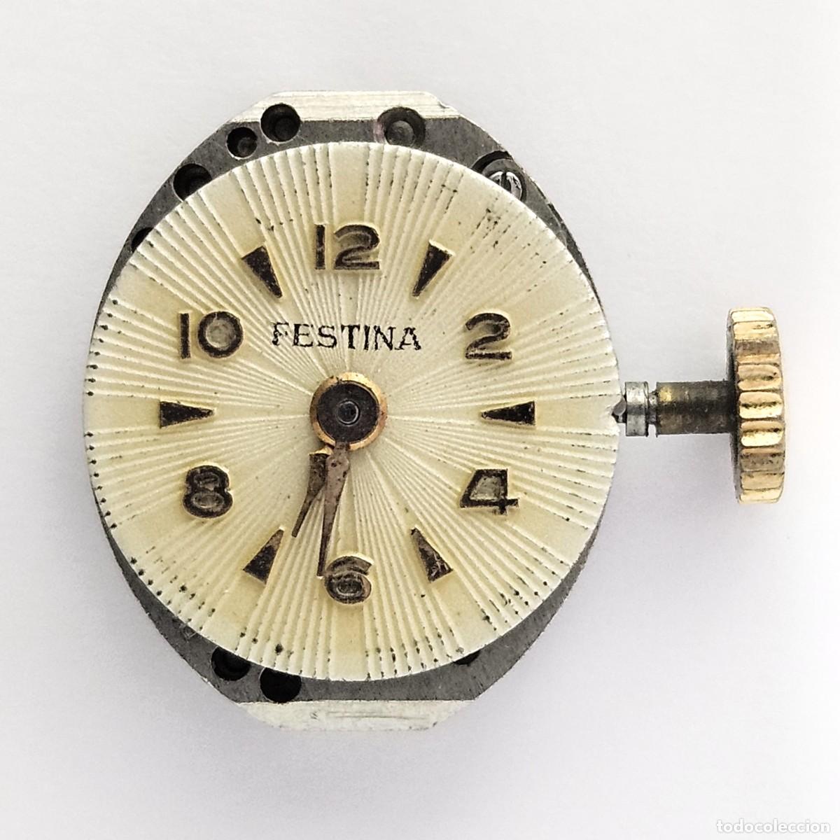 Recambios de relojes: MAQUINARIA-MOVIMIENTO RELOJ FESTINA-CALIBRE AS 1012-ESFERA-TIJA-AGUJAS-CORONA-A&Ntilde;OS 50-60