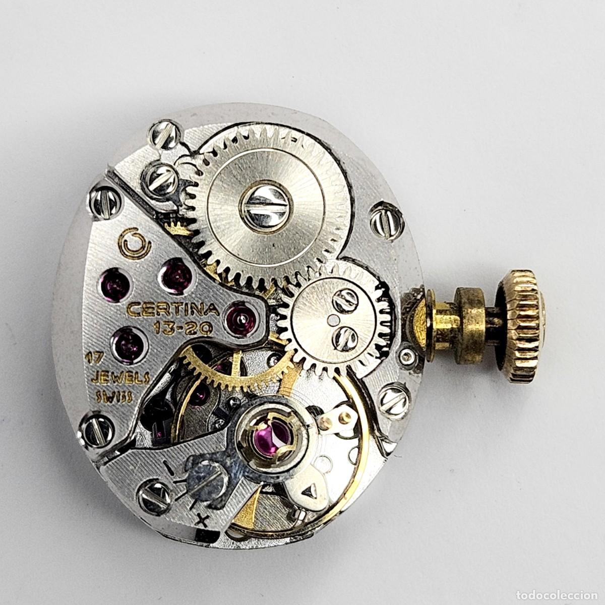 Recambios de relojes: MAQUINARIA RELOJ CERTINA 13-20-CALIBRE-SWISS MADE-17 JEWELS-ESFERA-AGUJAS-TIJA-CORONA-A&Ntilde;OS 60