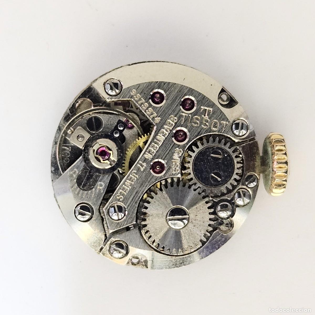 Recambios de relojes: MAQUINARIA RELOJ TISSOT-CALIBRE 709-2-SWISS-17 JEWELS-ESFERA-AGUJAS-TIJA-CORONA T-A&Ntilde;OS 60