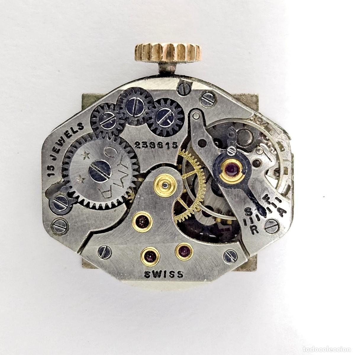 Recambios de relojes: MAQUINARIA RELOJ CYMA-CALIBRE 384-SWISS-15 JEWELS-ESFERA-AGUJAS-TIJA-CORONA-A&Ntilde;OS 50-60
