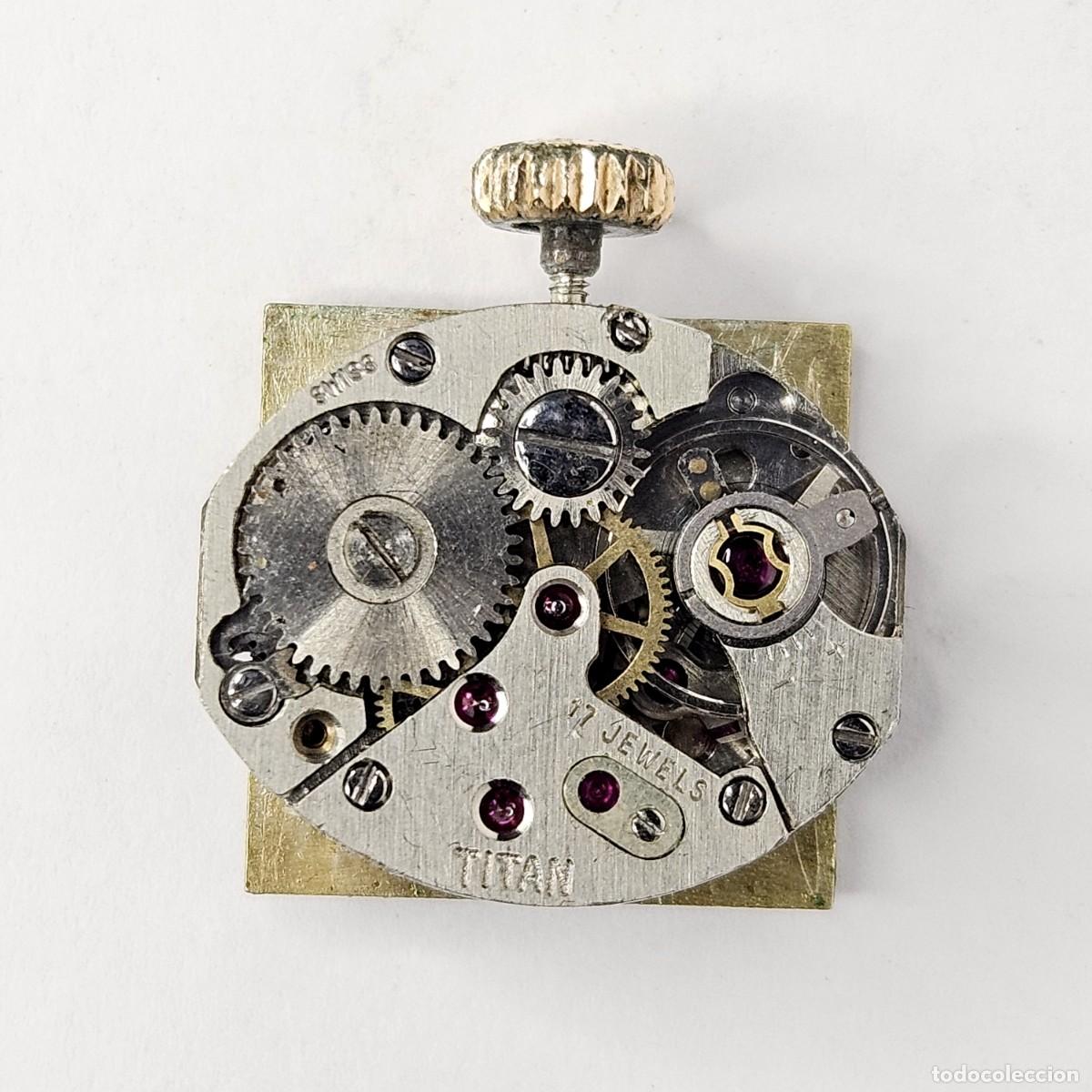 Recambios de relojes: MAQUINARIA RELOJ-TITAN-CALIBRE AS 1677-SWISS-ESFERA-AGUJAS-TIJA-CORONA-17 JEWEL- A&Ntilde;OS 60