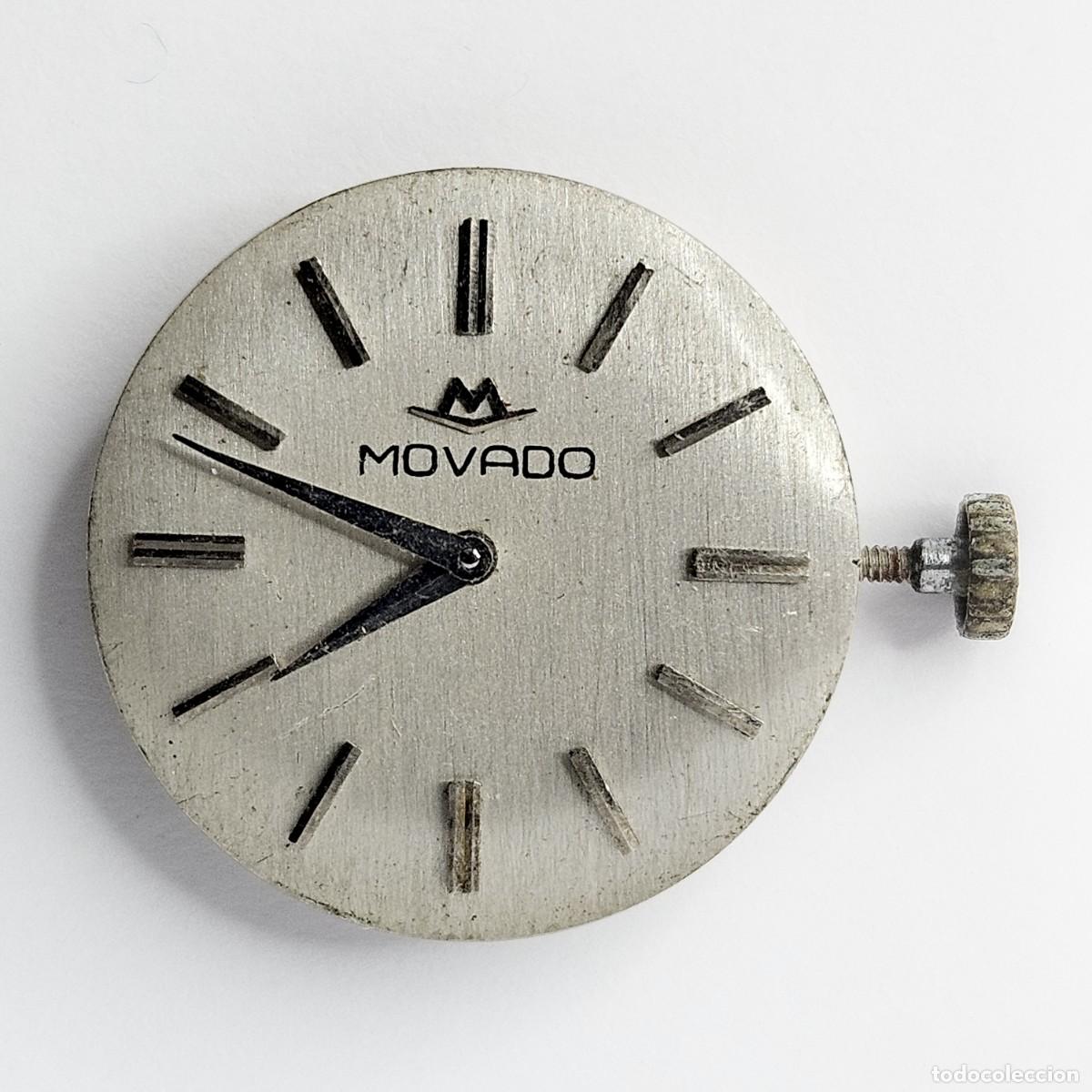 Recambios de relojes: MAQUINARIA RELOJ MOVADO FACTORIES CALIBRE 7-ESFERA-AGUJAS-TIJA-CORONA-17 JEWELS-SWISS-A&Ntilde;OS 60