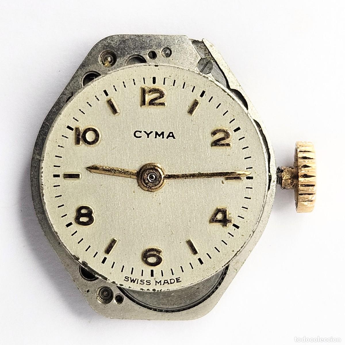 Pi&egrave;ces de rechange de montres et horloges: MAQUINARIA RELOJ CYMA R. 384K-CALIBRE-SWISS-15 JEWELS-ESFERA-AGUJAS-TIJA-CORONA-PROX. A&Ntilde;OS 60