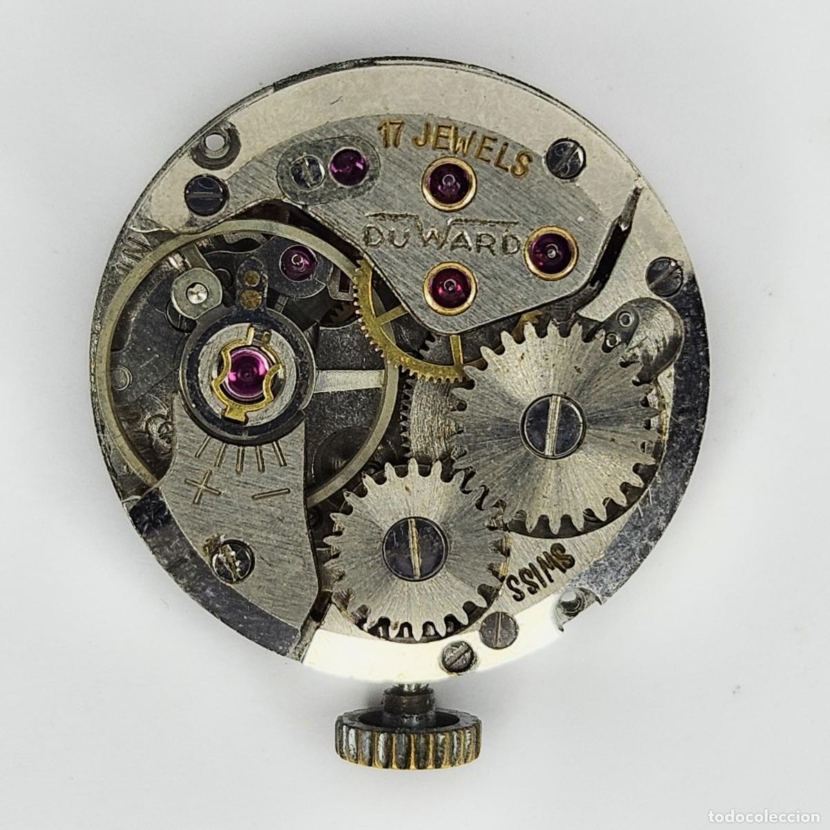 Recambios de relojes: MAQUINARIA RELOJ DUWARD-CALIBRE-ETA 2412-SWISS-ESFERA-AGUJAS-TIJA-CORONA-17 JEWELS-A&Ntilde;OS 60