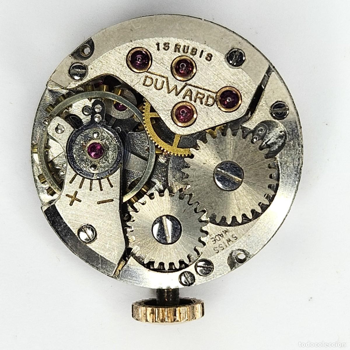 Recambios de relojes: MAQUINARIA RELOJ DUWARD-CALIBRE ETA 2410-SWISS MADE-15 RUBIS-ESFERA-AGUJAS-TIJA-CORONA-A&Ntilde;OS 60