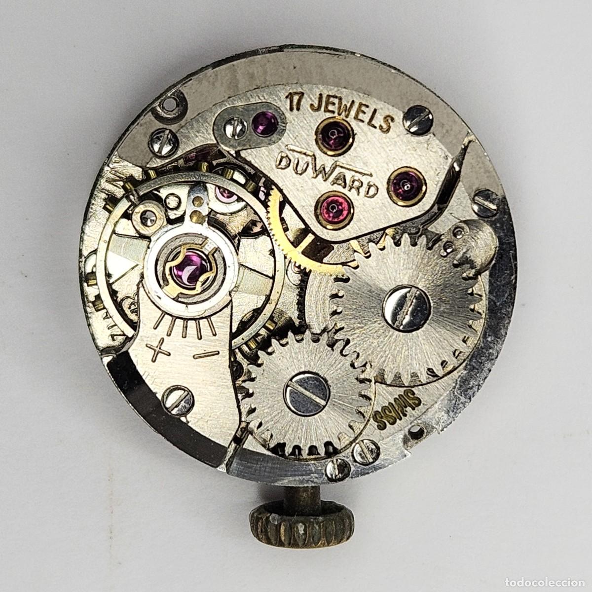 Recambios de relojes: MAQUINARIA RELOJ-DUWARD-CALIBRE-NF-ETA 2412-SWISS-ESFERA-AGUJAS-TIJA-CORONA-17 JEWELS-A&Ntilde;OS 50-60