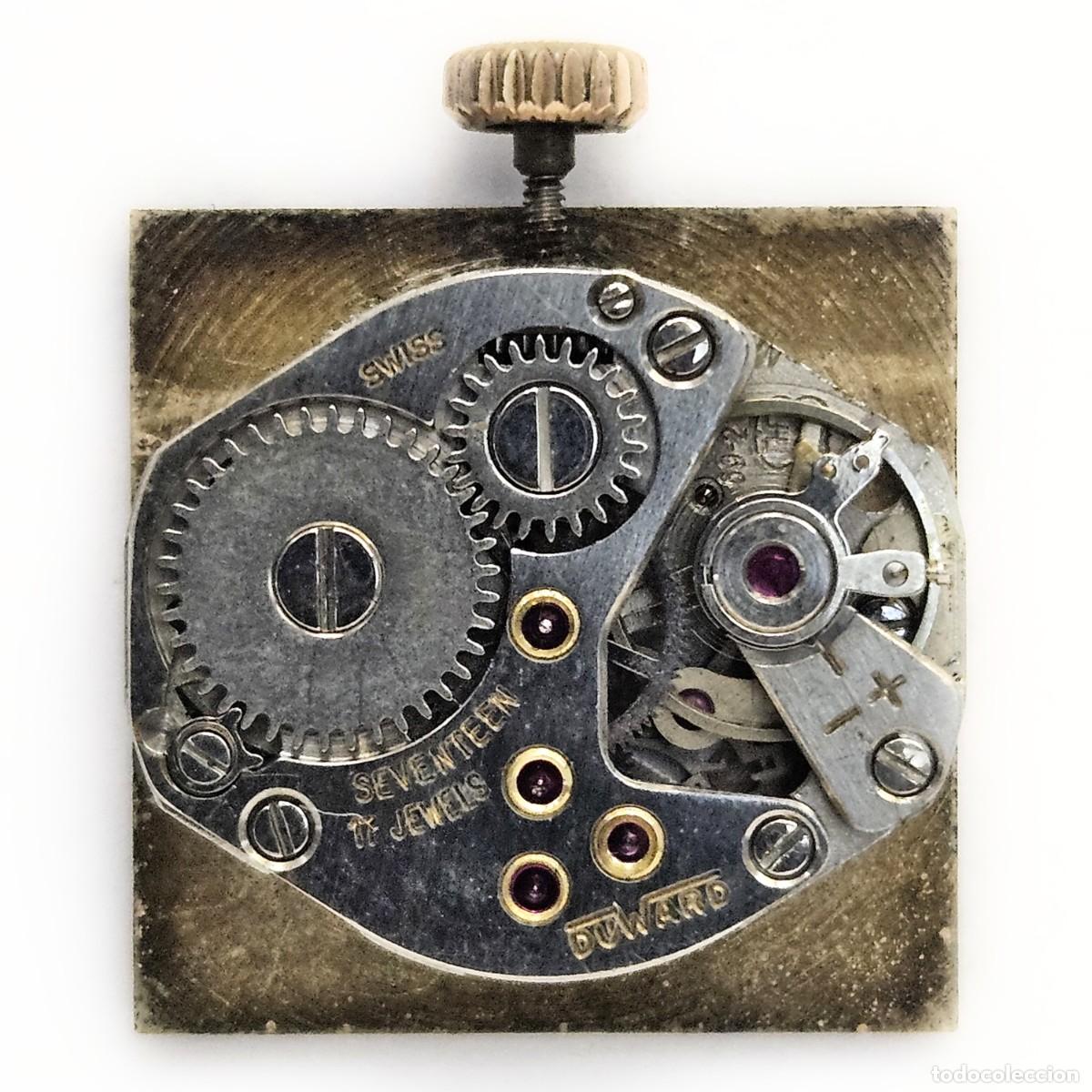 Recambios de relojes: MAQUINARIA RELOJ DUWARD-CALIBRE FHF 69-21 ST-SWISS-ESFERA-AGUJAS-TIJA-CORONA-PLEXI-17 JEWELS-A&Ntilde;OS 60
