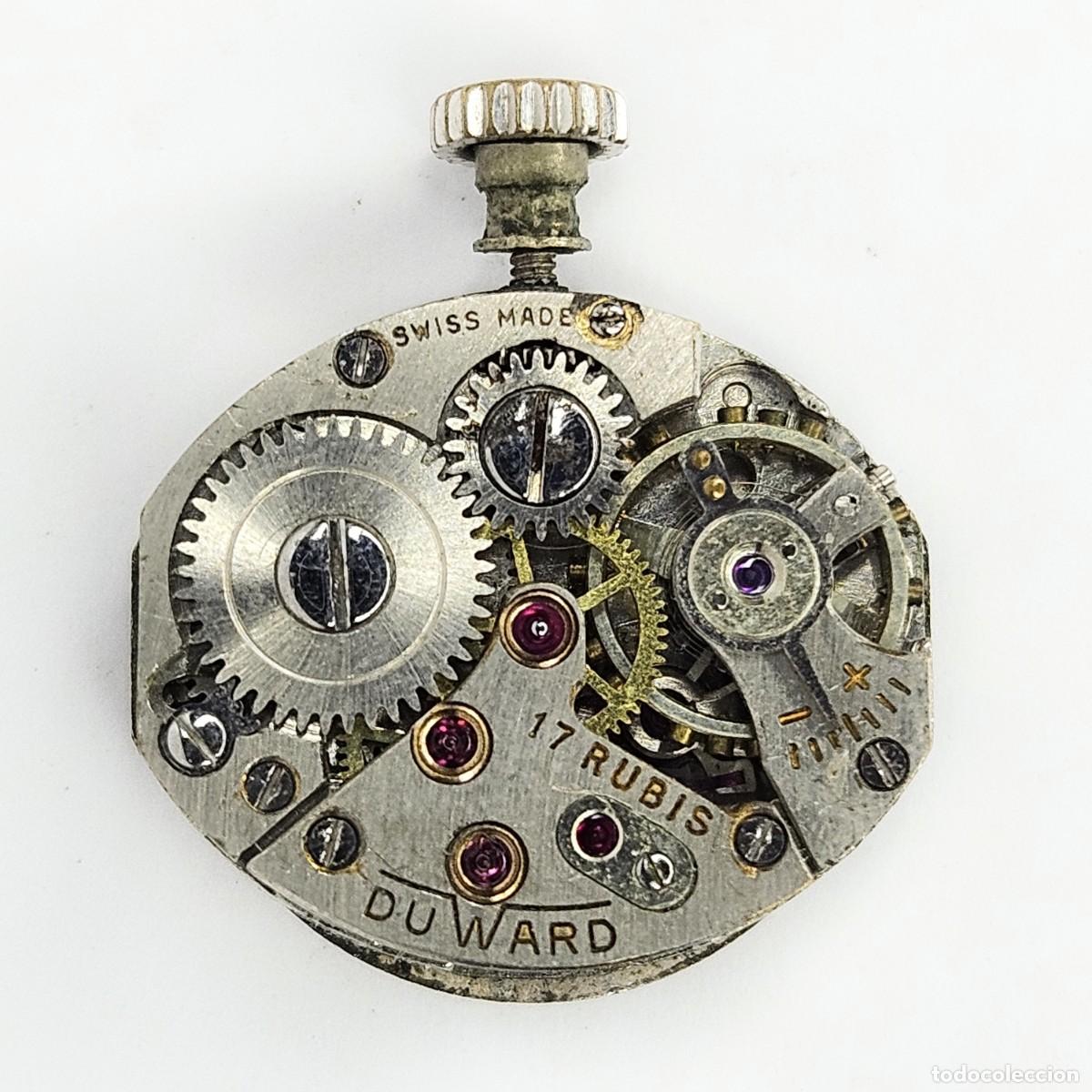 Recambios de relojes: MAQUINARIA RELOJ DUWARD KING-CALIBRE-AS 1012-SWISS-ESFERA-AGUJAS-TIJA-CORONA-17 RUBIS-A&Ntilde;OS 50-60