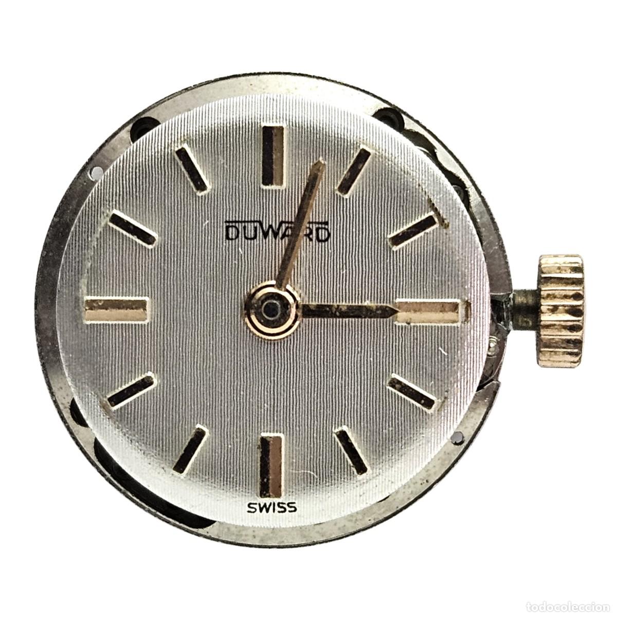 Recambios de relojes: MAQUINARIA RELOJ DUWARD-CALIBRE NF ETA 2412-SWISS-ESFERA-AGUJAS-TIJA-CORONA-17 JEWELS-A&Ntilde;OS 60