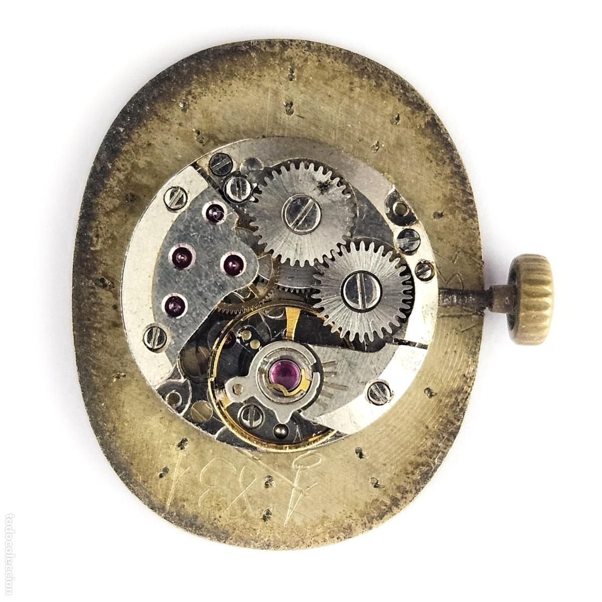 Recambios de relojes: MAQUINARIA RELOJ DUWARD-CALIBRE (FELSA) F 4520-ESFERA 22 X 17,7 MM-AGUJAS-TIJA-CORONA-A&Ntilde;OS 70