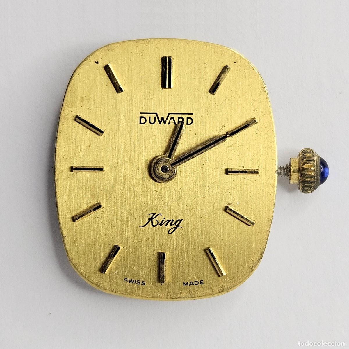Recambios de relojes: MAQUINARIA RELOJ DUWARD KING-CALIBRE ETA 2512-1 GY-ESFERA-AGUJAS-TIJA-CORONA ZAFIRO-17 J-A&Ntilde;OS 60-70