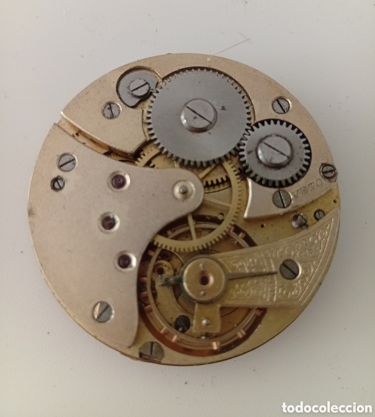 Recambios de relojes: MECANISMO PARA RELOJ DE BOLSILLO ( VETO) COMPLETO. CON MOVIMIENTO DE VOLANTE.