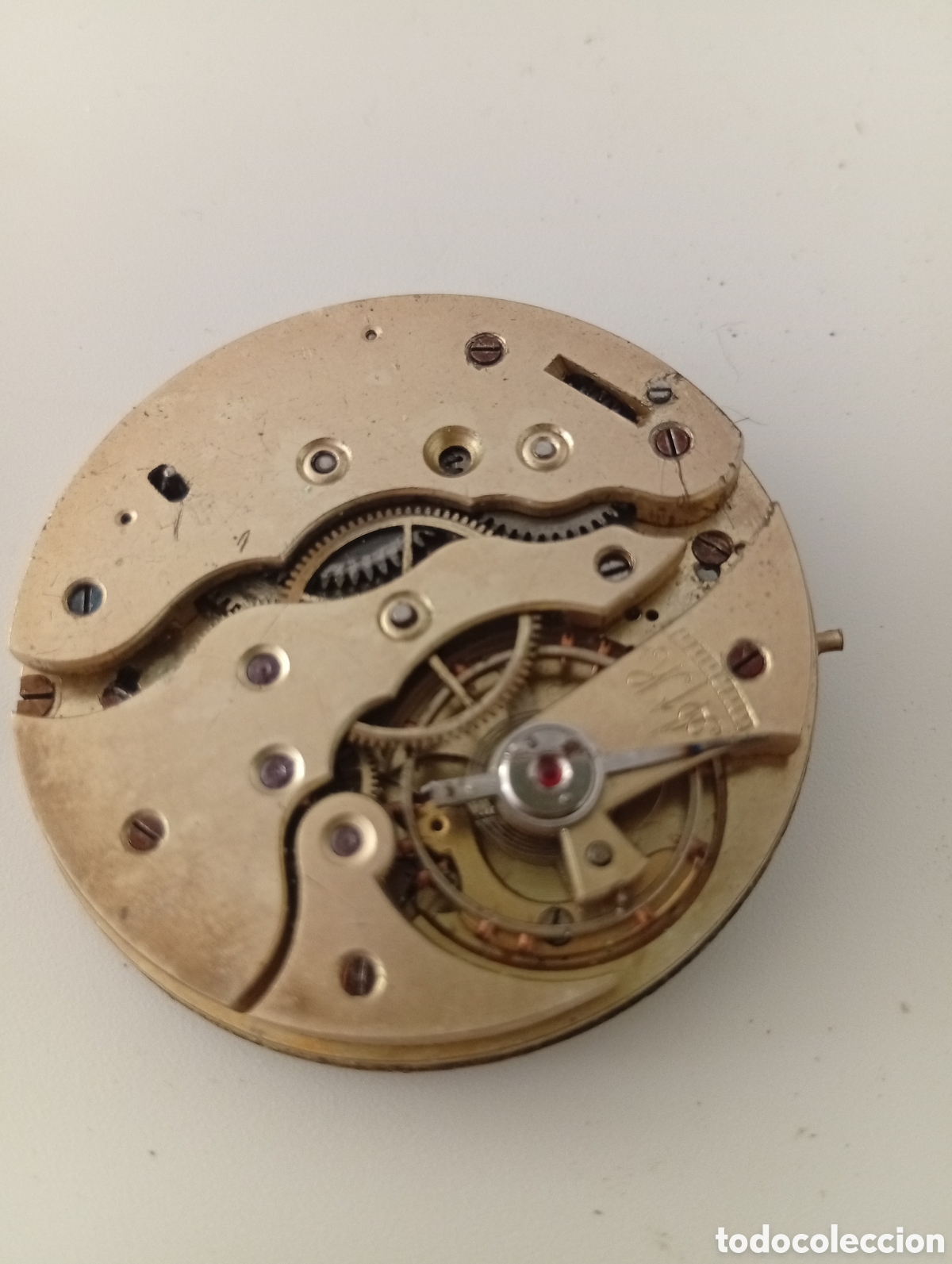 Recambios de relojes: MECANISMO COMPLETO PARA RELOJ DE BOLSILLO, VOLANTE EN MOVIMIENTO.