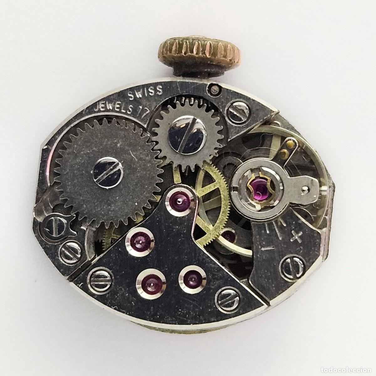 Recambios de relojes: MAQUINARIA RELOJ SILVANA-CALIBRE FEF 6630-SWISS-ESFERA-AGUJAS-TIJA-CORONA S-CRISTAL-17 RUBIS-A&Ntilde;OS 70