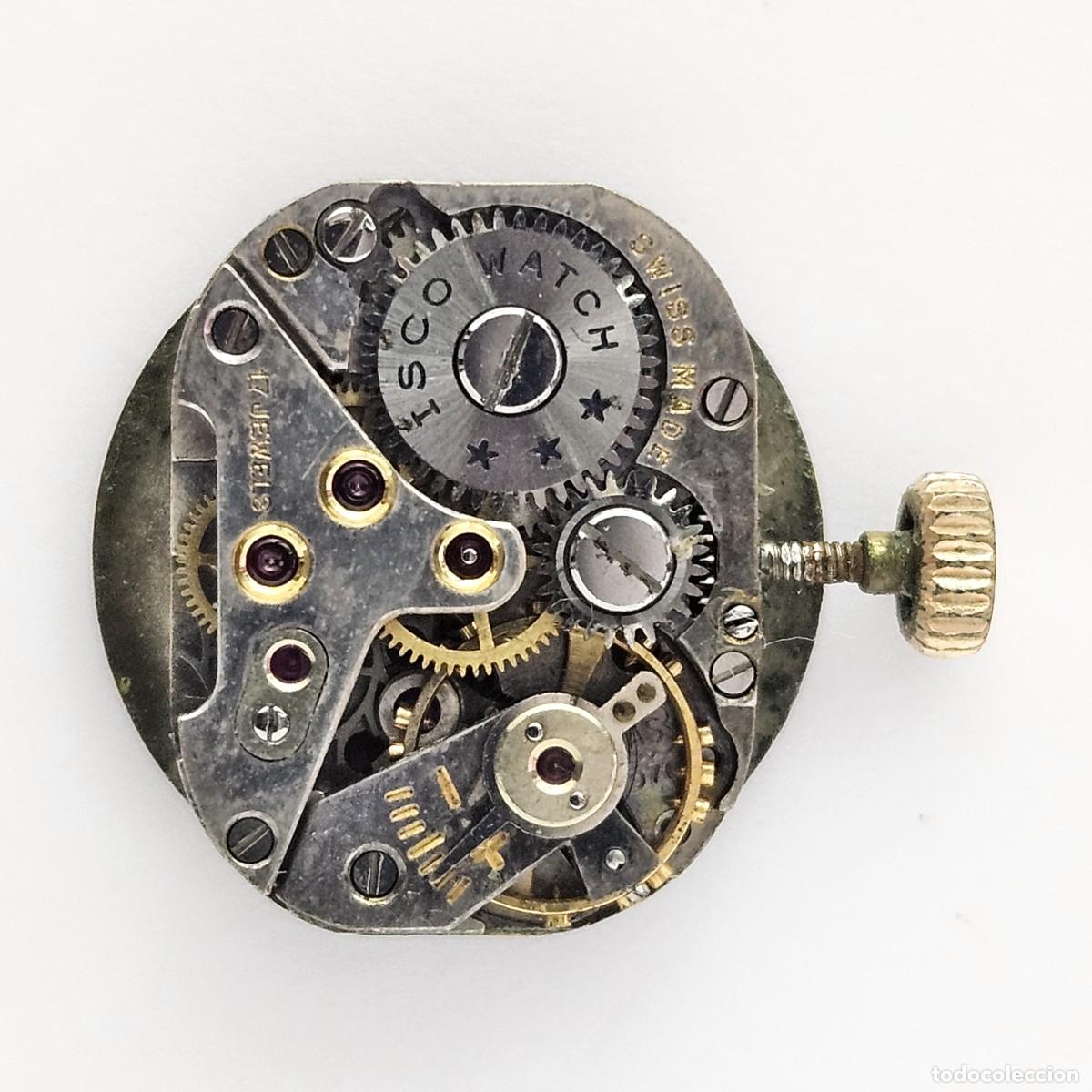 Recambios de relojes: MAQUINARIA RELOJ CRISTAL WATCH GENEVE ISCO-CALIBRE AS 976-ESFERA-CORONA-17 JEWELS-APROX A&Ntilde;OS 50