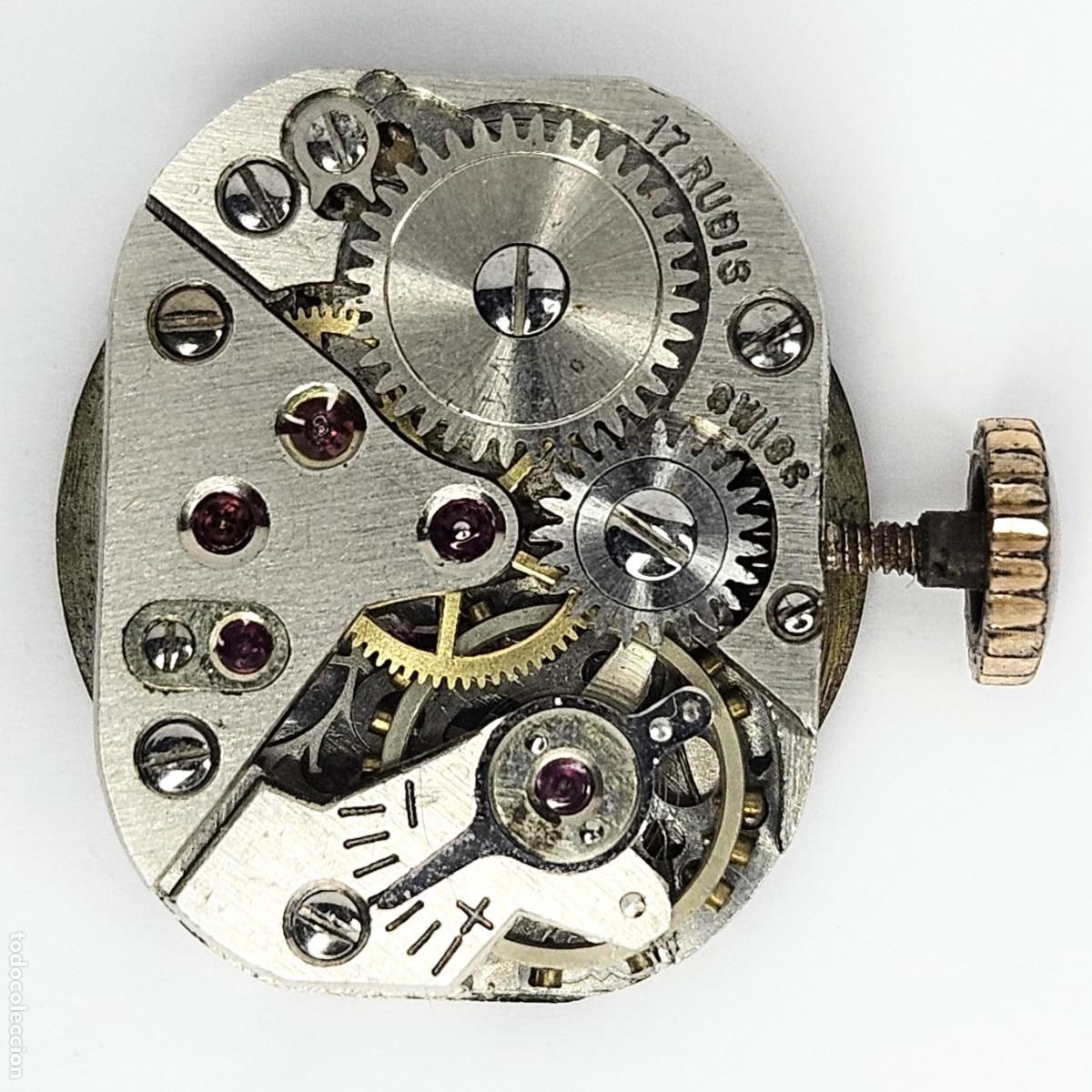 Recambios de relojes: MAQUINARIA RELOJ-MIRAMAR-CALIBRE-FEF 430-SWISS-ESFERA-AGUJAS-TIJA-CORONA-17 RUBIS