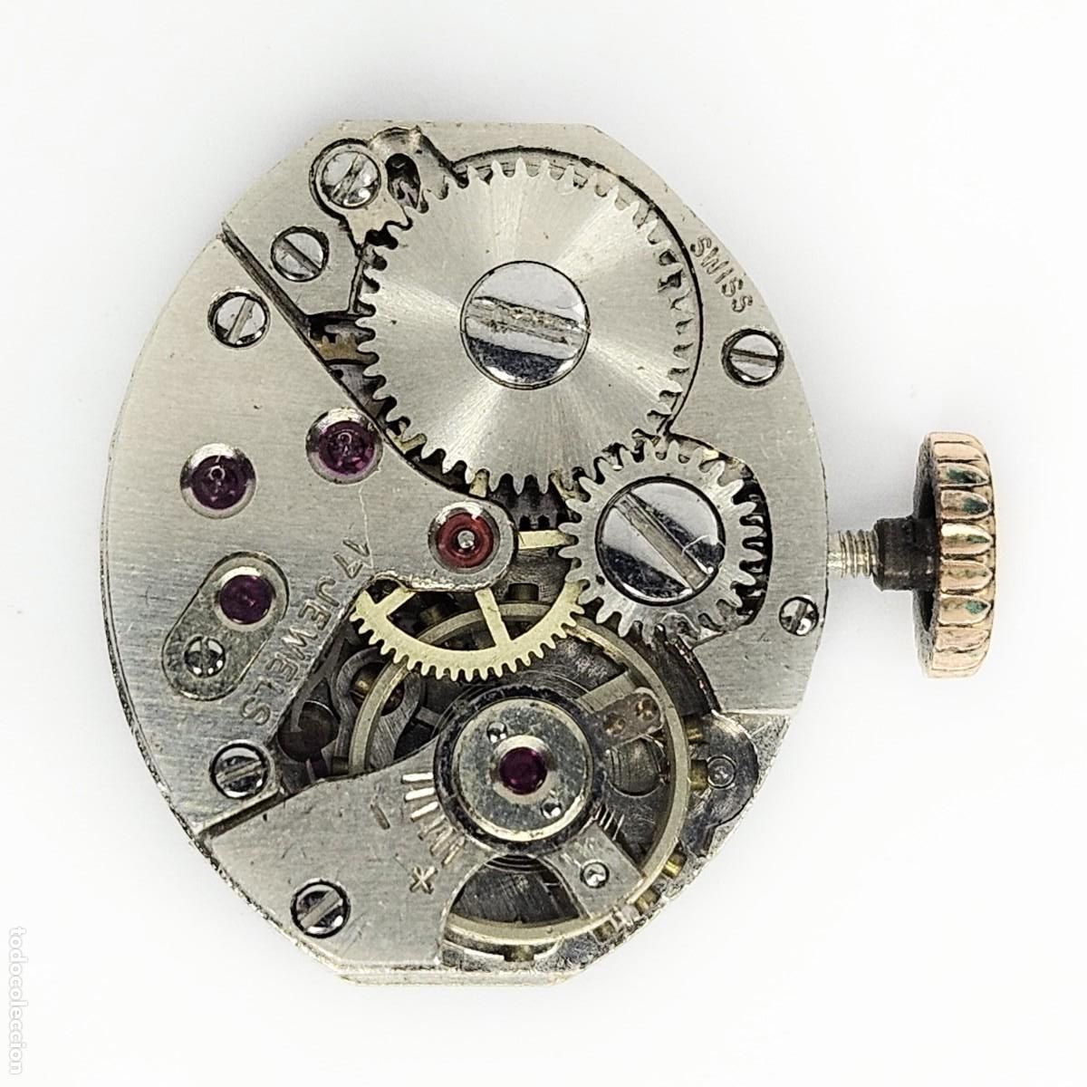 Recambios de relojes: MAQUINARIA RELOJ-CRISTAL-CALIBRE AS 1012-ESFERA-AGUJAS-TIJA-CORONA-17 RUBIS-A&Ntilde;OS 50-60