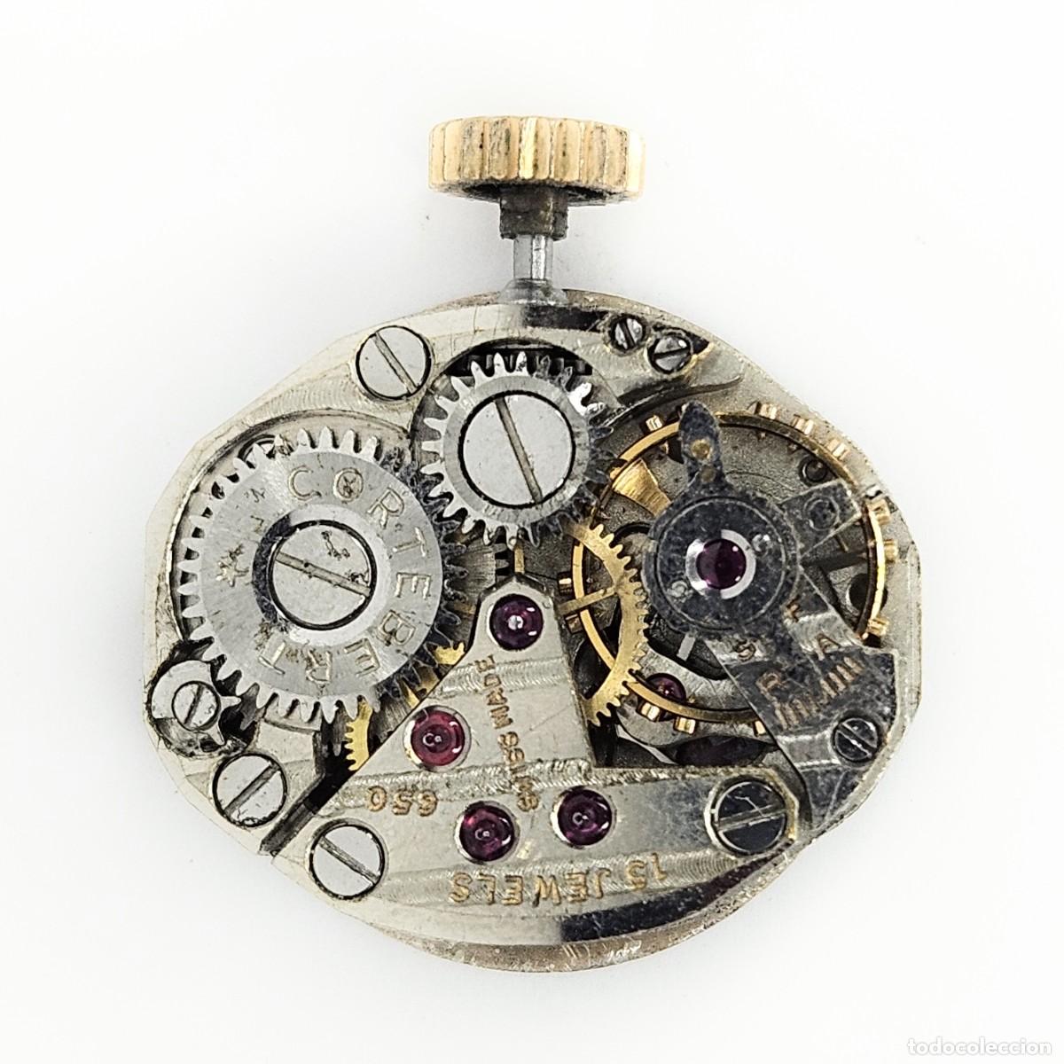 Recambios de relojes: MAQUINARIA RELOJ-CORTEBERT-650-CALIBRE-ESFERA-AGUJAS-TIJA-CORONA-15 JEWELS-SWISS