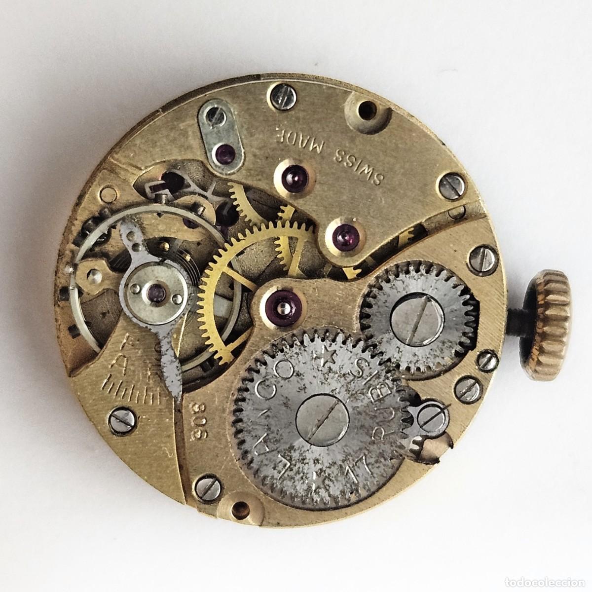 Ersatzteile f&uuml;r Uhren: MAQUINARIA RELOJ DE PULSERA LANCO 806-CALIBRE-SWISS-17 RUBIS-ESFERA-TIJA-CORONA AGUJAS-A&Ntilde;OS 50