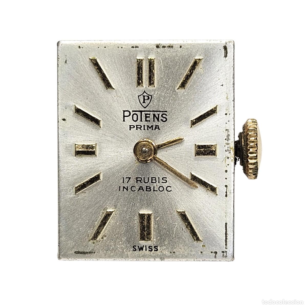 Recambios de relojes: MAQUINARIA RELOJ-POTENS PRIMA INCABLOC-CALIBRE AS 1677-ESFERA-AGUJAS-TIJA-CORONA-17 JEWELS-A&Ntilde;OS 60
