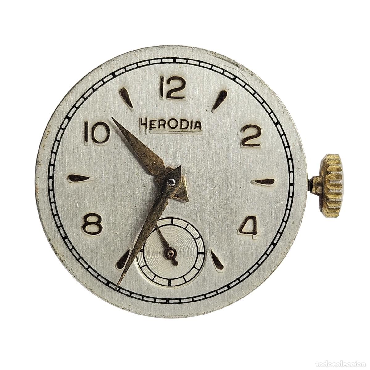 Recambios de relojes: MAQUINARIA RELOJ HERODIA-CALIBRE D 40-ESFERA-AGUJAS-TIJA-CORONA-&Oslash; 19,74 MM-A&Ntilde;OS 50-60