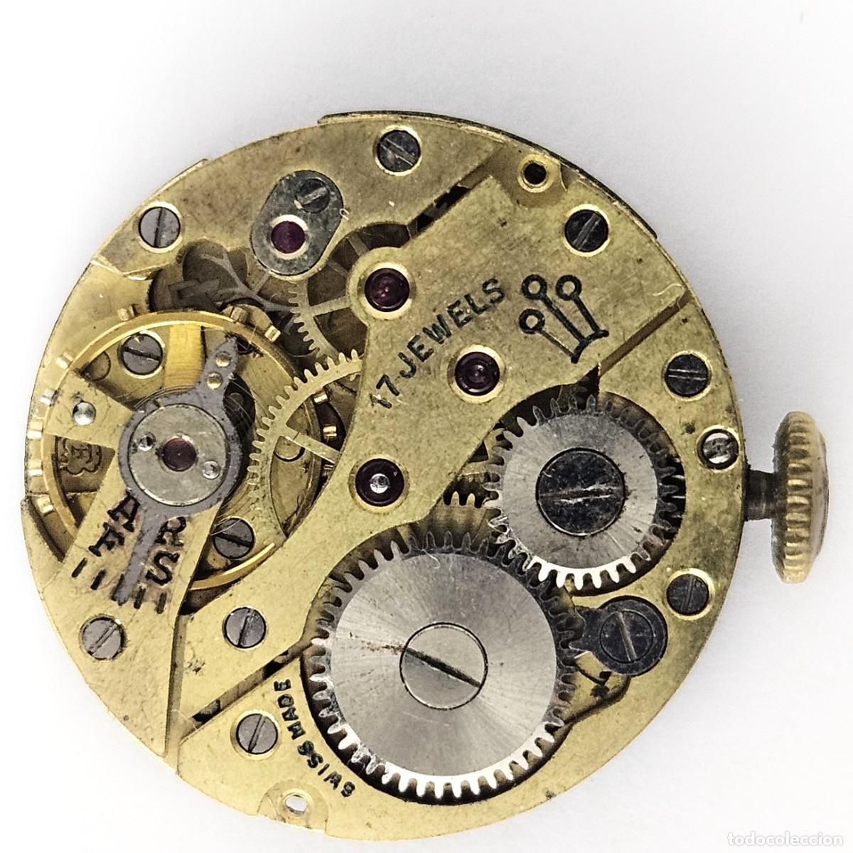 Recambios de relojes: MAQUINARIA RELOJ HORUS-CALIBRE F 720-SWISS-17 JEWELS-ESFERA-AGUJAS-TIJA-CORONA-SEGUNDERO-A&Ntilde;OS 40-50