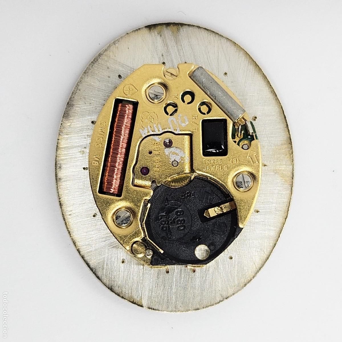 Recambios de relojes: MAQUINARIA RELOJ-DOGMA QUARTZ-SWISS V8-CALIBRE ETA 901.001-ESFERA BLANCA-AGUJAS-3 JEWELS