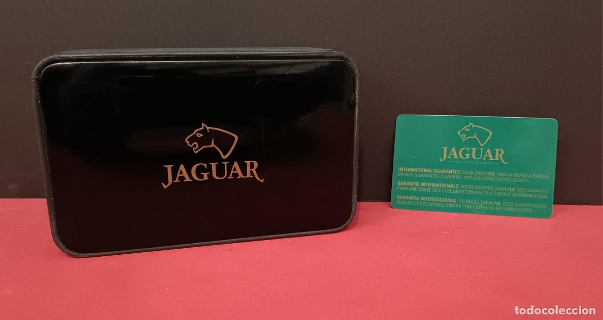 Recambios de relojes: PRECIOSA CAJA ESTUCHE DE RELOJ JAGUAR TAPA ESMALTADA EN VERDE Y TARJETA CERTIFICADO DE GARANTIA
