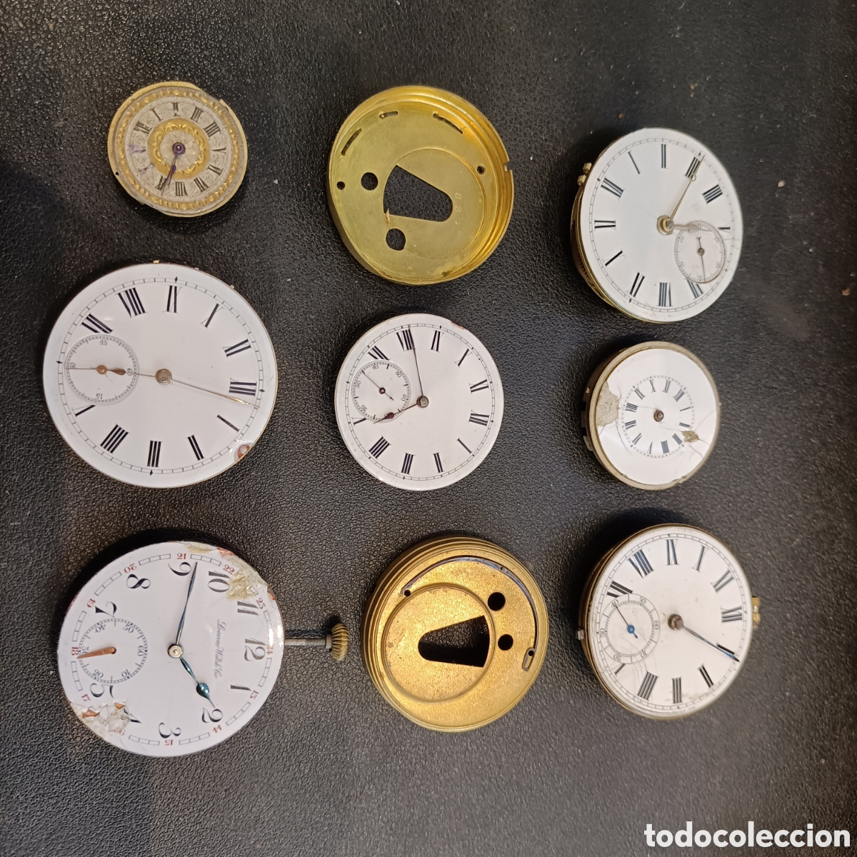 Recambios de relojes: 4 Lote de siete maquinarias de relojes de bolsillo de carga manual.
