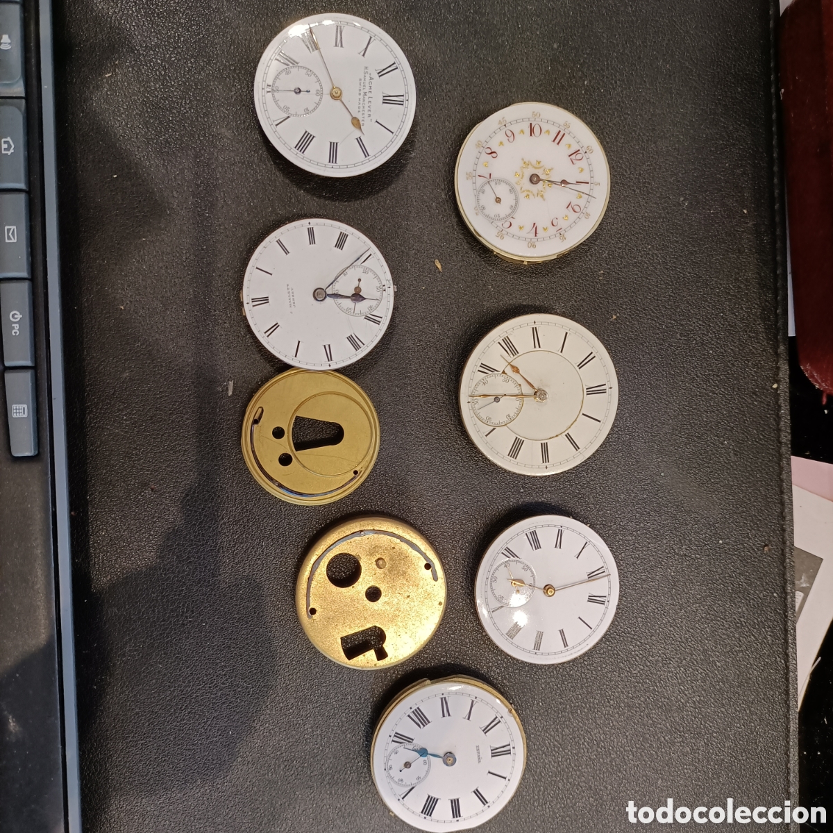 Recambios de relojes: 7 Lote de seis maquinarias de relojes de bolsillo de carga manual.