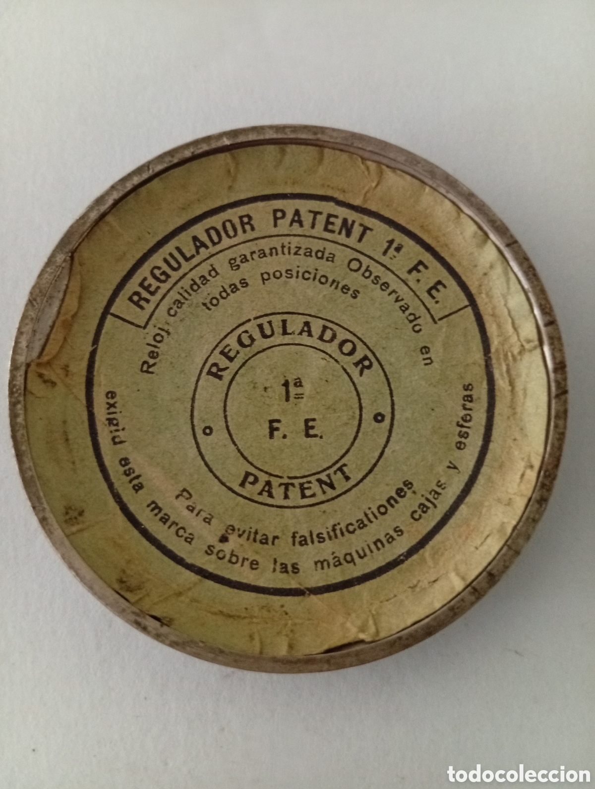 Recambios de relojes: TAPA TRASERA PARA RELOJ DE BOLSILLO REGULADOR PATENT 1, F. E.