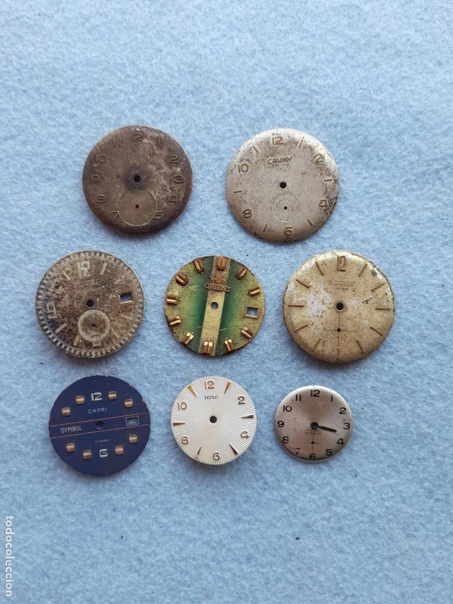 Recambios de relojes: Lote de 8 Esferas para Relojes de Pulsera Antiguo.