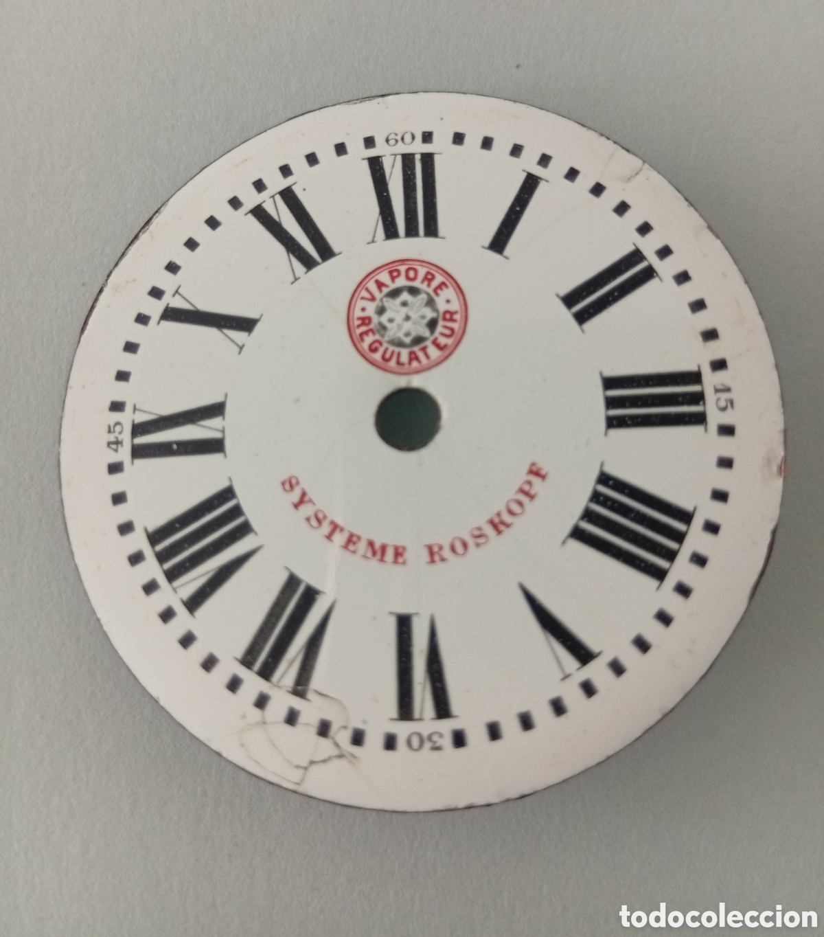 Recambios de relojes: ESFERA DE PORCELANA RELOJ DE BOLSILLO SISTEMA ROSKOPF, ( VAPORE REGULATEUR)