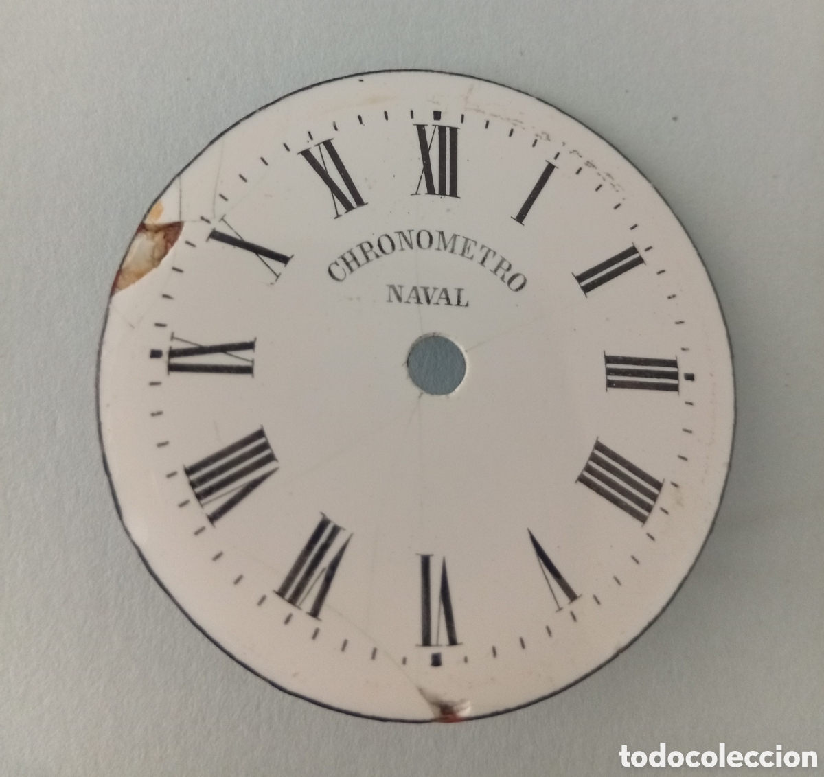 Recambios de relojes: ESFERA DE PORCELANA RELOJ DE BOLSILLO ANTIGUO ( CRON&Oacute;METRO NAVAL)