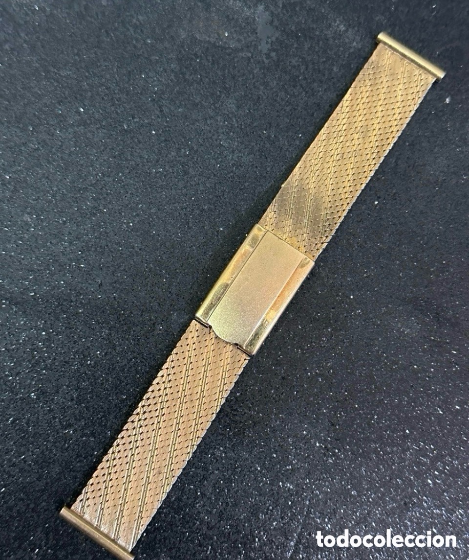 Ersatzteile f&uuml;r Uhren: Antiguo Brazalete Dorado para Reloj de 21mm STAINLESS STEEL Vintage como nuevo