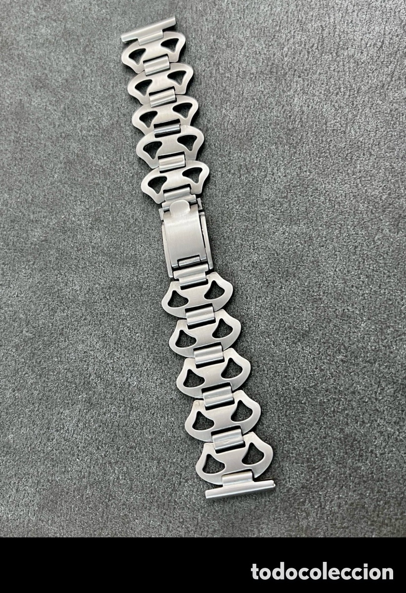 Ersatzteile f&uuml;r Uhren: ✅ Pulsera NEVADO 20mm Watch Metal Steel Bracelet Strap Band Silver a Estrenar