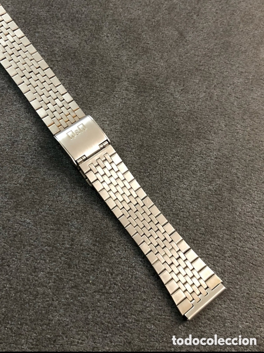 Recambios de relojes: ✅ Pulsera Q&Q Bracelet Armis Vintage Acero 18 Mm Stainless Steel 100%