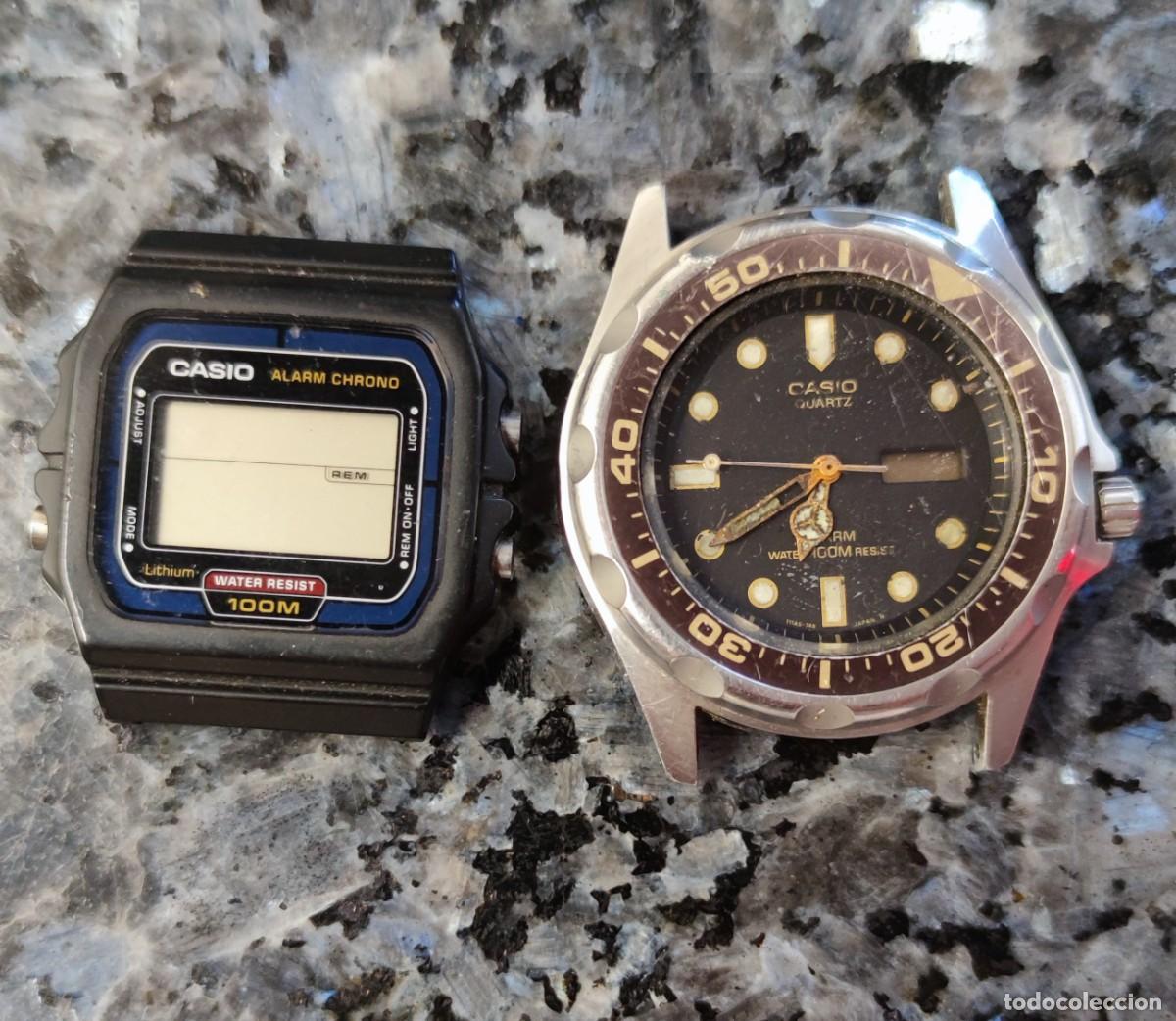 Recambios de relojes: Relojes Casio vintage. Dos relojes para restaurar
