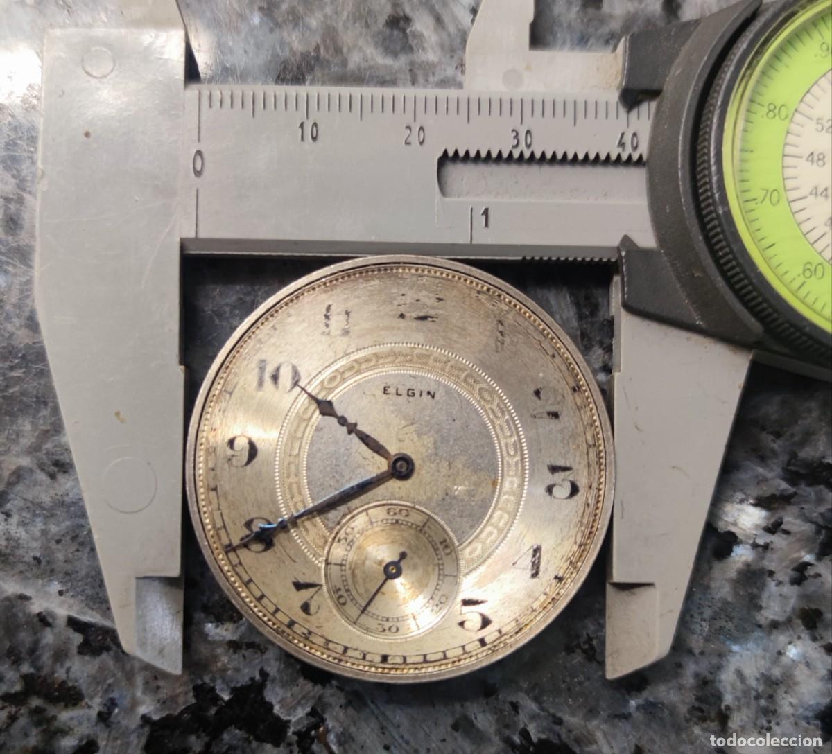 Ersatzteile f&uuml;r Uhren: Elgin. Movimiento reloj de bolsillo con esfera y agujas