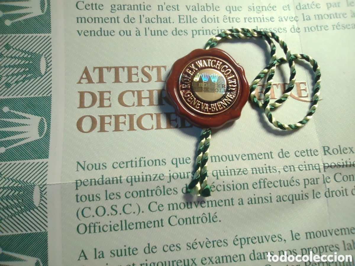 Recambios de relojes: Genuine Rolex Label Swiss Chronometer Certified