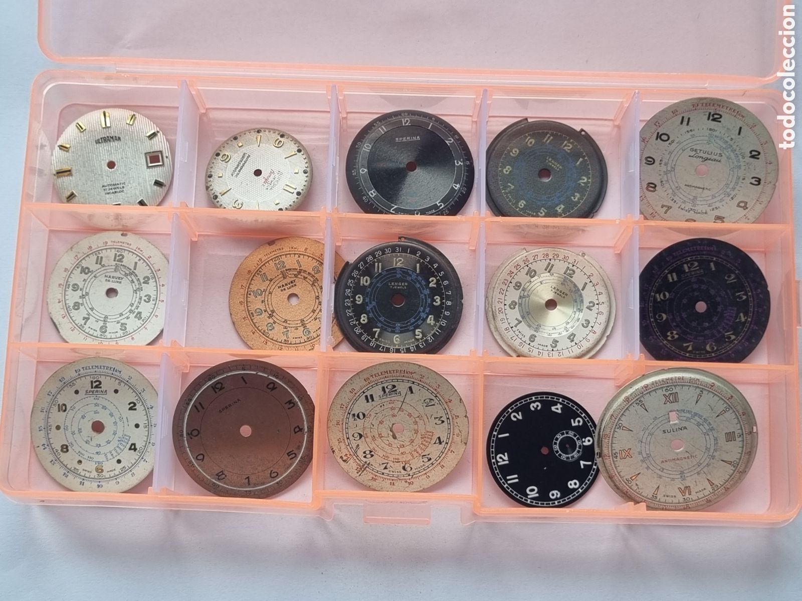 Recambios de relojes: Lote esf&eacute;ras reloj sulina sperina Lenger Harvey calendario