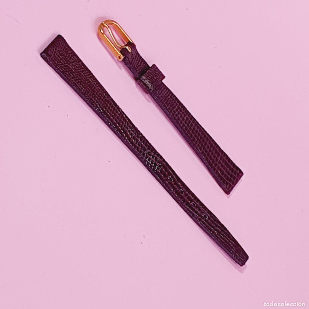 Recambios de relojes: CORREA-RELOJ-12 MM.-PIEL DE BECERRO.(GENUINE CALF)-ACABADO LAGARTO/COCODRILO-MARR&Oacute;N-NUEVA