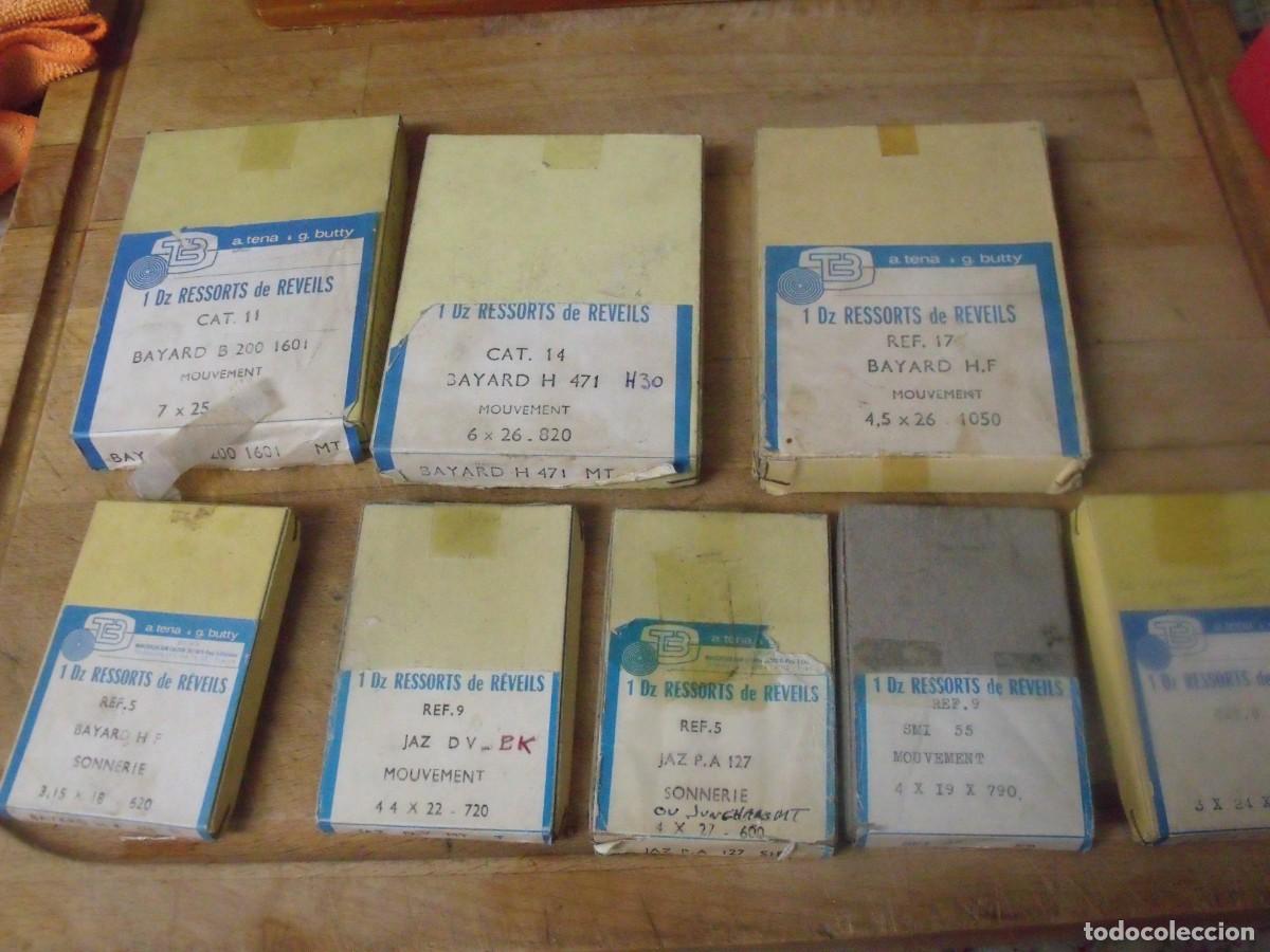 Recambios de relojes: 7 CAJAS MUELLES REALES A ESTRENAR PARA REPARACION RELOJES MECANICOS-LOTE 664