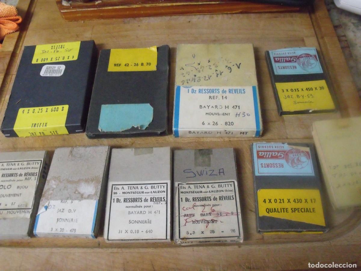 Recambios de relojes: 10 CAJAS MUELLES REALES A ESTRENAR PARA REPARACION RELOJES MECANICOS-LOTE 664