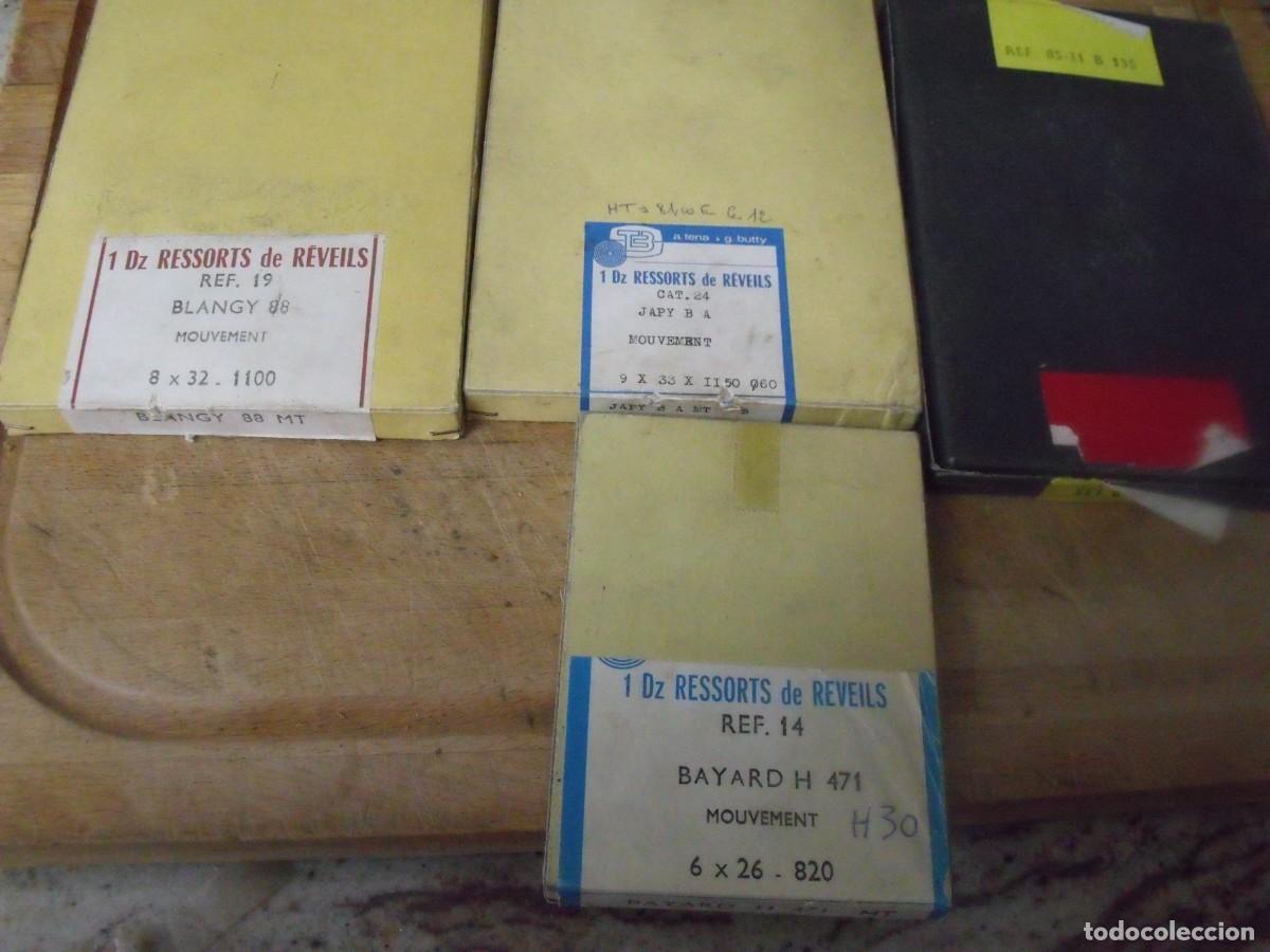 Recambios de relojes: 4 CAJAS MUELLES REALES A ESTRENAR PARA REPARACION RELOJES MECANICOS-LOTE 664