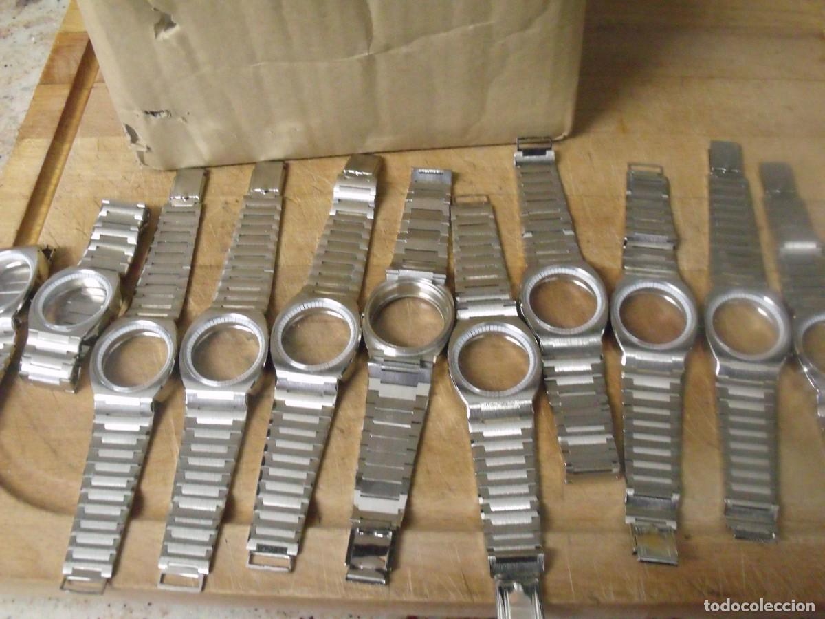 Recambios de relojes: GRAN LOTE DE 27 CARCASAS Y CORREAS ACERO RELOJ PULSERA A ESTRENAR-LOTE 667