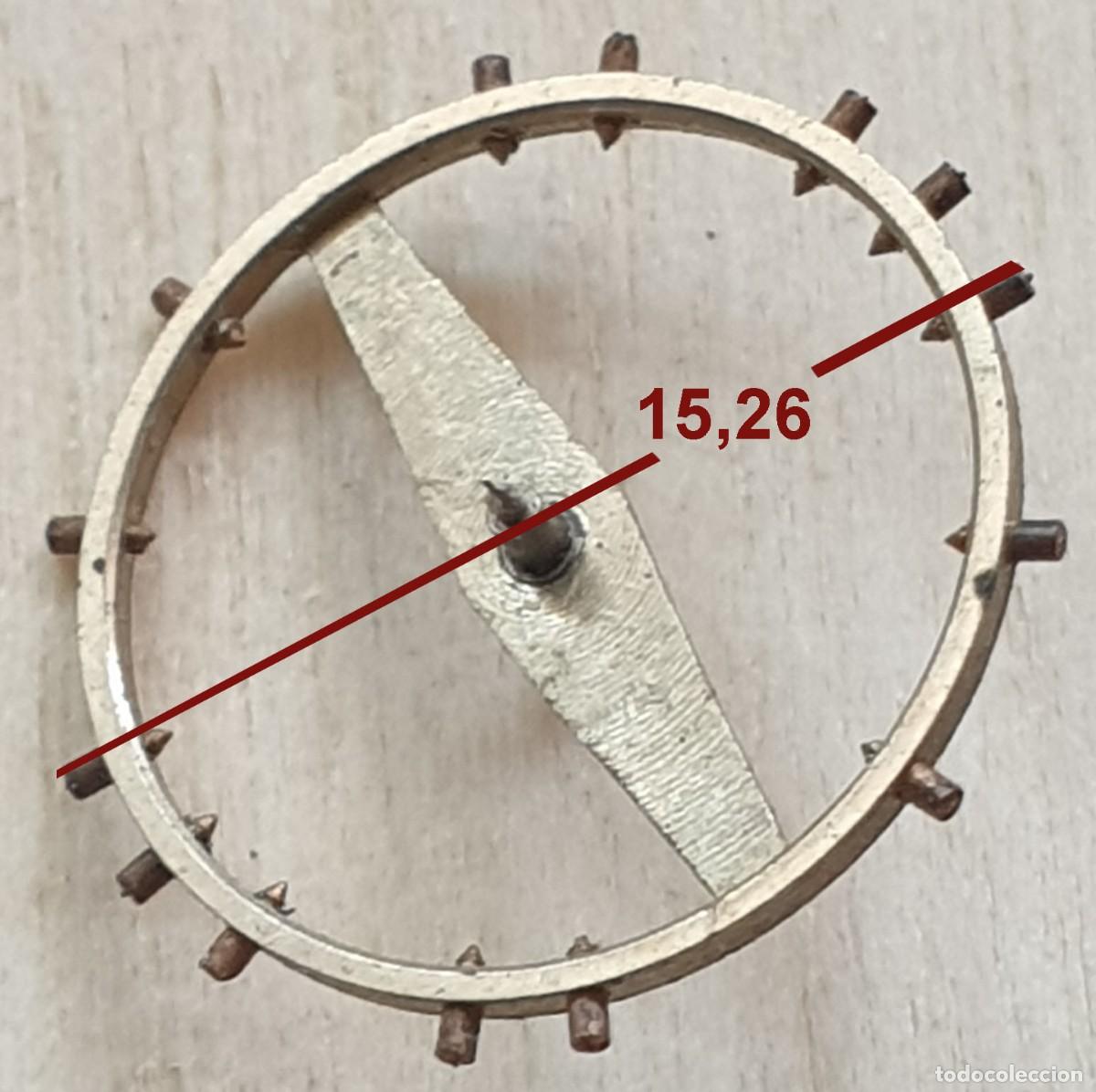Recambios de relojes: Volante de Reloj Mec&aacute;nico Antiguo 15,26 mm con Eje &ndash; Sin Espiral &ndash; X