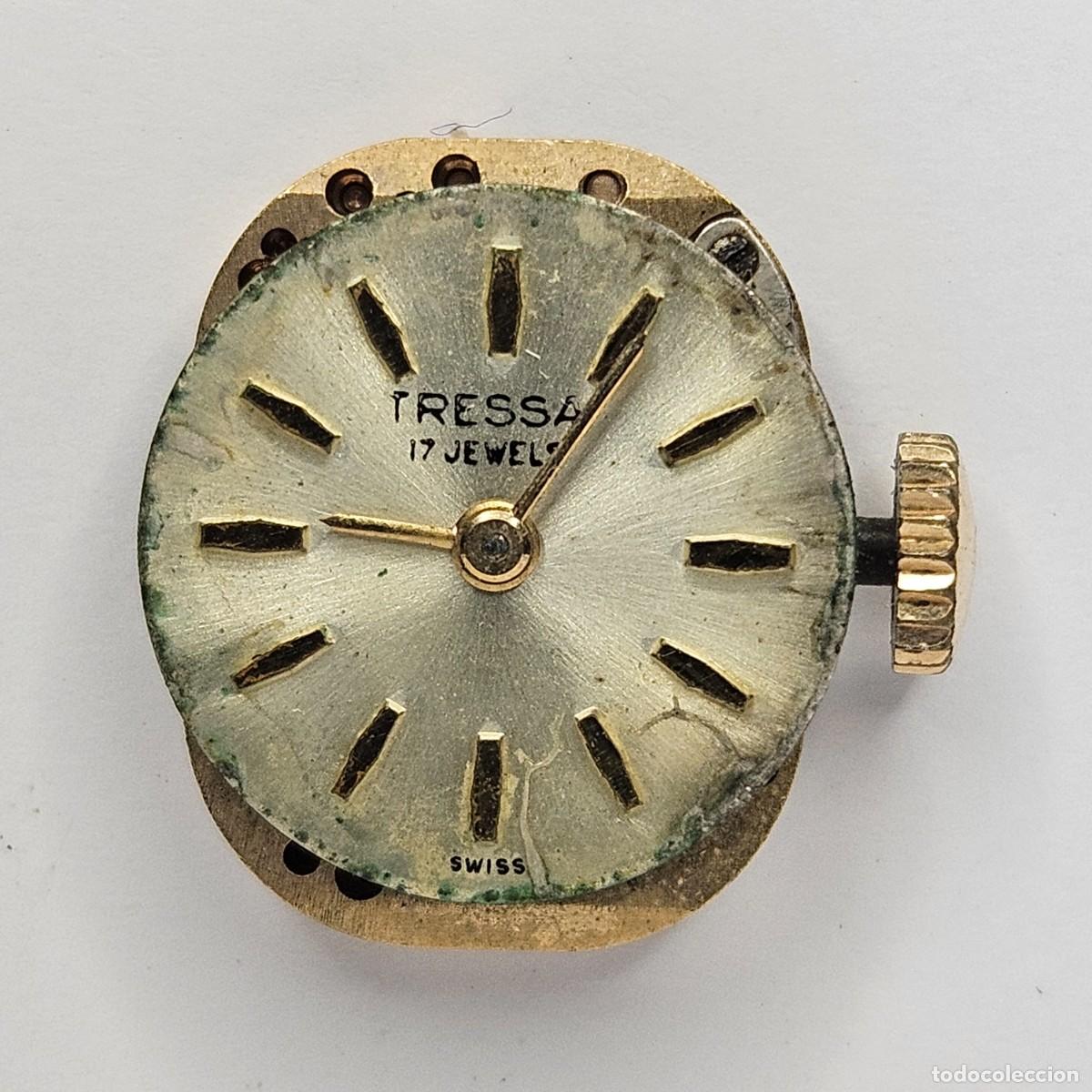 Recambios de relojes: MAQUINARIA RELOJ TRESSA-CALIBRE AS 1676-SWISS-ESFERA+AGUJAS+TIJA+CORONA+17 JEWELS. A&Ntilde;OS 60