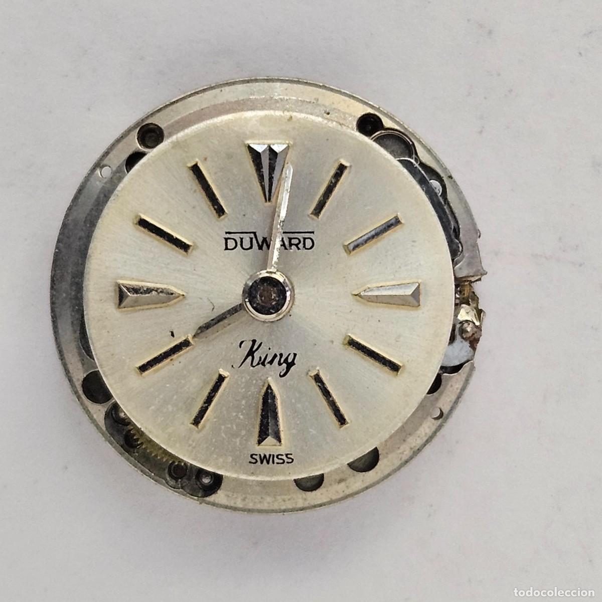 Recambios de relojes: MAQUINARIA RELOJ DUWARD 2417-CALIBRE-NF. ETA 2417-ESFERA+AGUJAS+CORONA W+CRISTAL FACETADO. A&Ntilde;OS 60